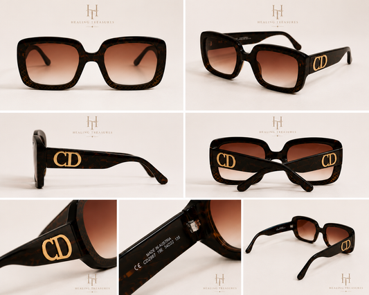 Vintage Christian Dior Oversized Tortoiseshell Sunglasses